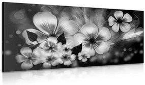 Stampa su tela – Fantasia di fiori in bianco e nero