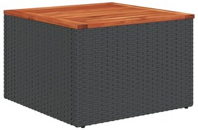 Set divani da giardino 11 pz con cuscini in polyrattan nero