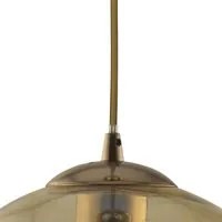 Sospensione Contemporanea Palle Acciaio Ottone Vetro Ambra 1 Luce E27 D30Cm