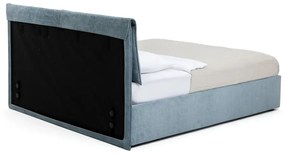 Letto matrimoniale imbottito blu con contenitore e rete inclusi 180x200 cm Thessa Pillow – Bonami Selection