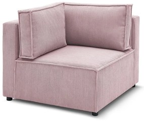 Modulo divano in velluto a coste variabile rosa chiaro Nihad modular - Bobochic Paris