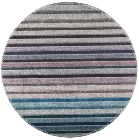 Tappeto rotondo lavabile blu-grigio ø 80 cm - Vitaus