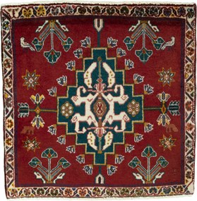 Shiraz Tappeto persiano 60 x 60 Rosso (Iran) Annodato A Mano