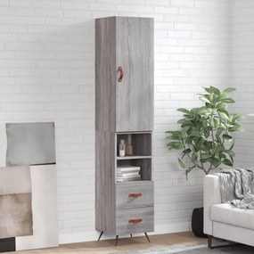 Credenza Grigio Sonoma 34,5x34x180 Cm İn Legno Multistrato /