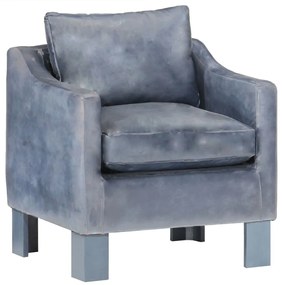 Poltrona Cabriolet Grigia İn Vera Pelle /