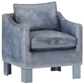 Poltrona Cabriolet Grigia İn Vera Pelle /