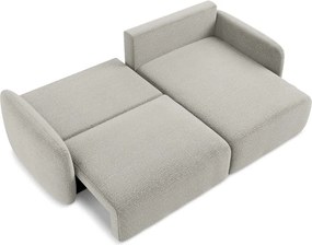 Divano angolare grigio chiaro allungabile/con contenitore (con penisola a destra) Kalena – Makamii