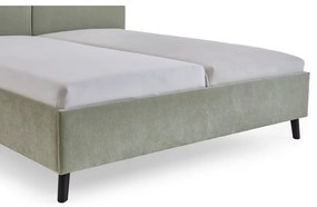 Letto matrimoniale imbottito verde chiaro con rete inclusa 160x200 cm Piano – Meise Möbel