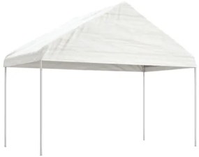 Gazebo con Tetto Bianco 11,15x4,08x3,22 m in Polietilene