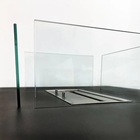 Camino a bioetanolo da terra per interno esterno Panarea Nero 70x70x35