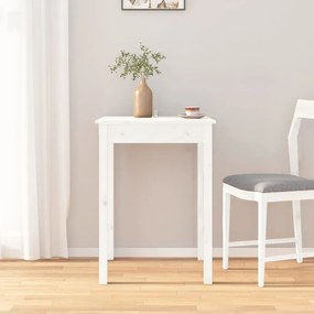 Tavolo Da Pranzo Bianco 55x55x75 Cm İn Legno Massello Di Pino /