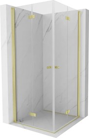 Mexen Mist-F Duo cabina doccia pieghevole 90 x 90 cm, trasparente, oro spazzolato - 8A6-090L-090P-55-00