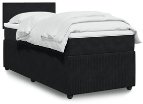 Giroletto A Molle Con Materasso Nero 90x200 Cm İn Velluto /