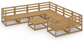 Set divani da giardino 9 pz in legno massello di pino