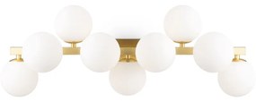 Applique Contemporanea Dallas Metallo Oro 9 Luci Diffusori Bianco