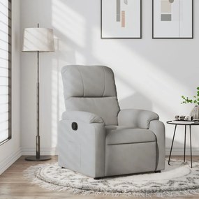 Poltrona Reclinabile Grigio Chiaro İn Tessuto Di Microfibra /