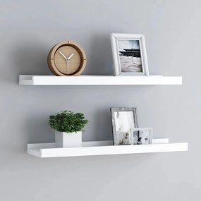 Mensole Con Sporgenza 2 Pz Bianche 60x9x3 Cm Mdf /