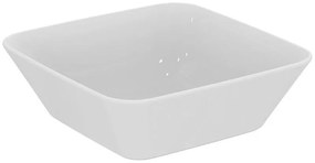Lavabo da appoggio IDEAL STANDARD quadrato in ceramica L 40 x H 18 x P 40 cm bianco lucido piletta non inclusa