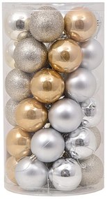 Palline decorative Oro e Argento per Albero di Natale Confezione 36 pz Viscio