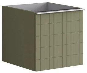 Struttura semi colonna da bagno Pixel 1 cassetto laccato opaco verde salvia L 40 x H 40 x P 45.5 cm