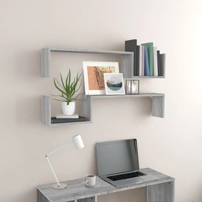 Scaffali Da Parete 2 Pz Grigio Sonoma 100x15x20 Cm Multistrato /