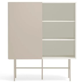 Cassettiera beige/color crema con porte scorrevoli 120x140x45 cm Nube – Teulat