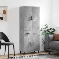 Credenza Grigio Cemento 69,5x34x180 cm in Legno Multistrato 3198173