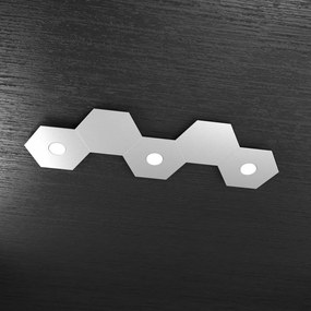 Plafoniera Moderna 5 Moduli Hexagon Metallo Grigio 3 Luci Led 12X3W