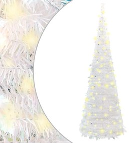 Albero di Natale Artificiale Pop-up con LED Neve Fioccata e Luminosità Variabile, Albero di Natale Artificiale Pop-up con 200 LED Bianco 210 cm