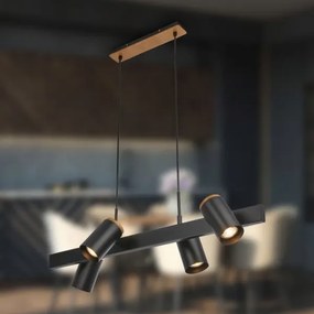 Briloner 4059045 - Lampadario a cavo ERA 4xGU10/10W/230V nero