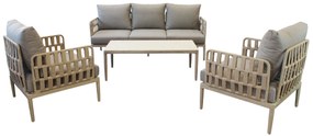 CASCADA - salotto outdoor con struttura in alluminio grigio chiaro, antracite o naturale