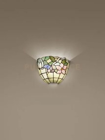 Tulipano applique tiffany 1 luce attacco e27  disegno fiori 26cm