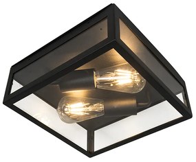 Lampada da soffitto per esterni industriale nera 2 luci - Rotterdam