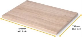 Piano d'appoggio finitura rovere per tavolo 115x75 cm in legno