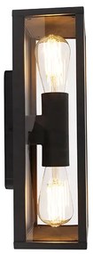 Applique da parete Industriale Nera 38 cm 2 luci IP44 - CHARLOIS
