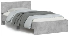 Giroletto con testiera e led grigio cemento 100x200 cm