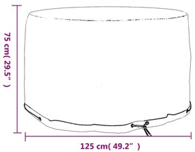 Copertura Mobili da Giardino con 6 Occhielli Ø125x75 cm Rotonda