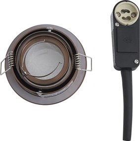 Faretto da incasso moderno bronzo scuro ruotabile e inclinabile IP44 - Chuck