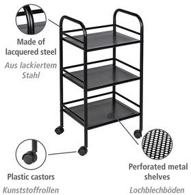 Scaffale mobile in metallo nero 41x75 cm - Wenko