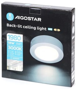 Aigostar - LED Plafoniera LED/18W/230V diametro 22,6 cm 3000K bianco