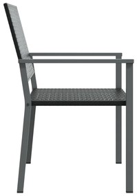 Sedie da Giardino 6 pz Nere 54x62,5x89 cm in Polyrattan