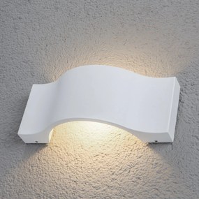 Applique da esterni a LED JACE Lucande, Bianco / Opale, Alluminio, Moderno, Applique LED da esterni