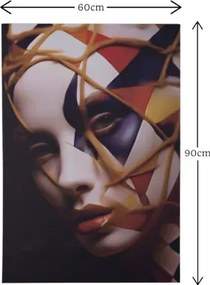 Quadro moderno donna mascherata su tela 60x90 cm verticale