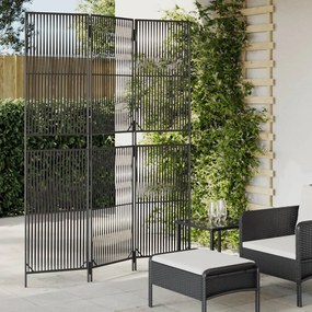 Divisorio Per Ambienti A 3 Pannelli Nero İn Polyrattan /