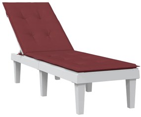 Cuscino Per Sdraio Rosso Vino Mélange (75+105)x50x3 Tessuto /