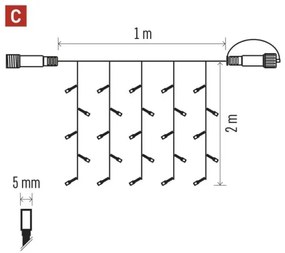 Catena LED natalizia da esterno 100xLED/1x2m IP44 bianco freddo