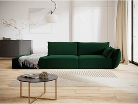 Divano verde scuro con penisola a destra con rivestimento in velluto 264 cm Vanda – Mazzini Sofas