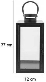 Lanterna decorativa 38 cm nera
