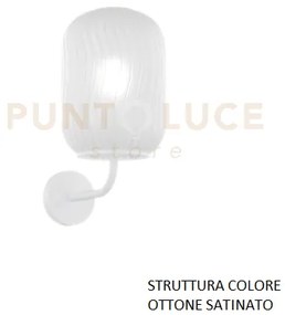 Applique ottone satinato 1 luce vetro bianco fog 1181os-at-bf