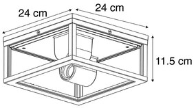 Lampada da soffitto intelligente nera IP44 2 luci incl. Wifi ST64 - Charlois